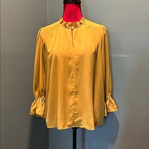 Loft Elegant Chartreuse Green Blouse Size Small